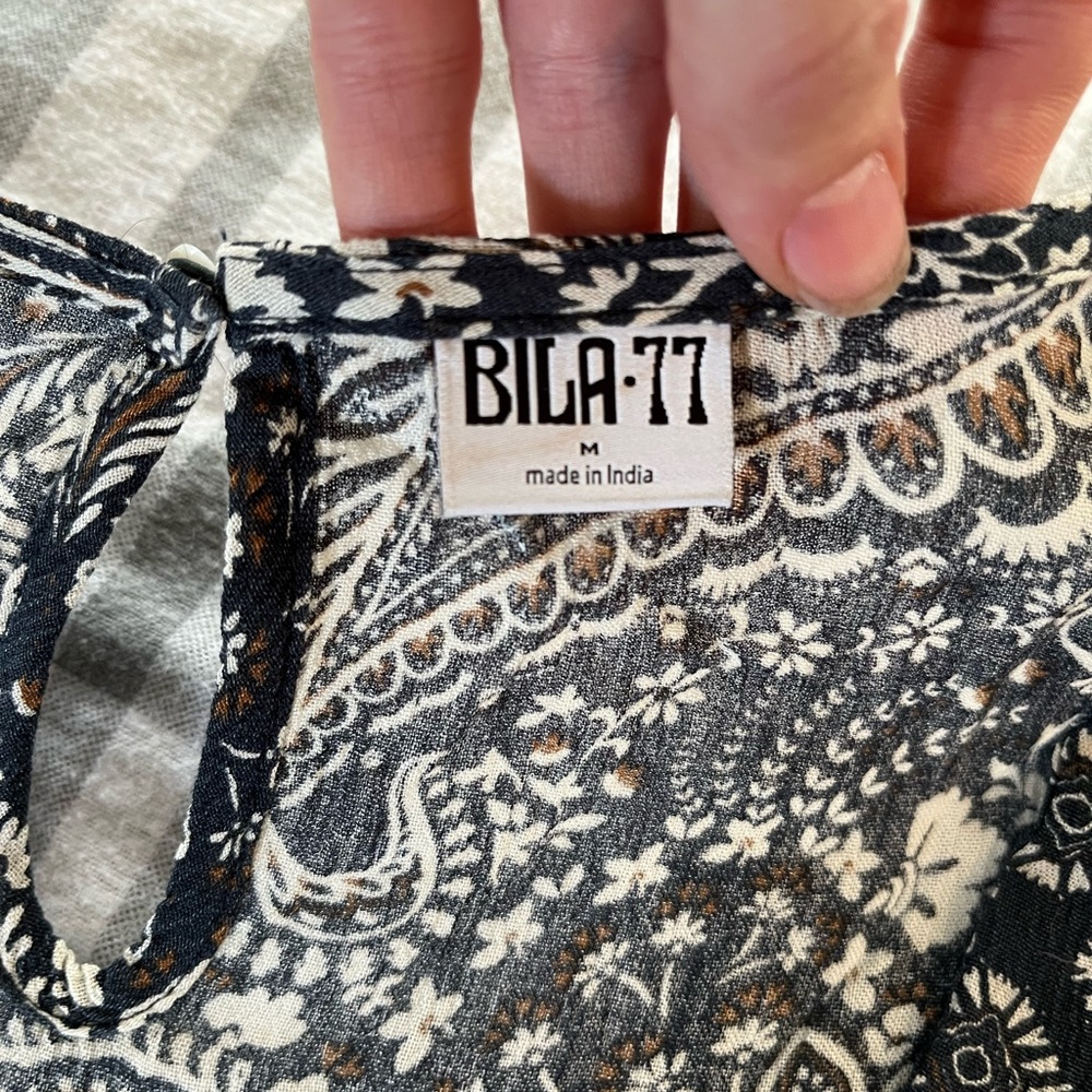 Bila 77 brand blue paisley western boho sun dress - Picture 8 of 8